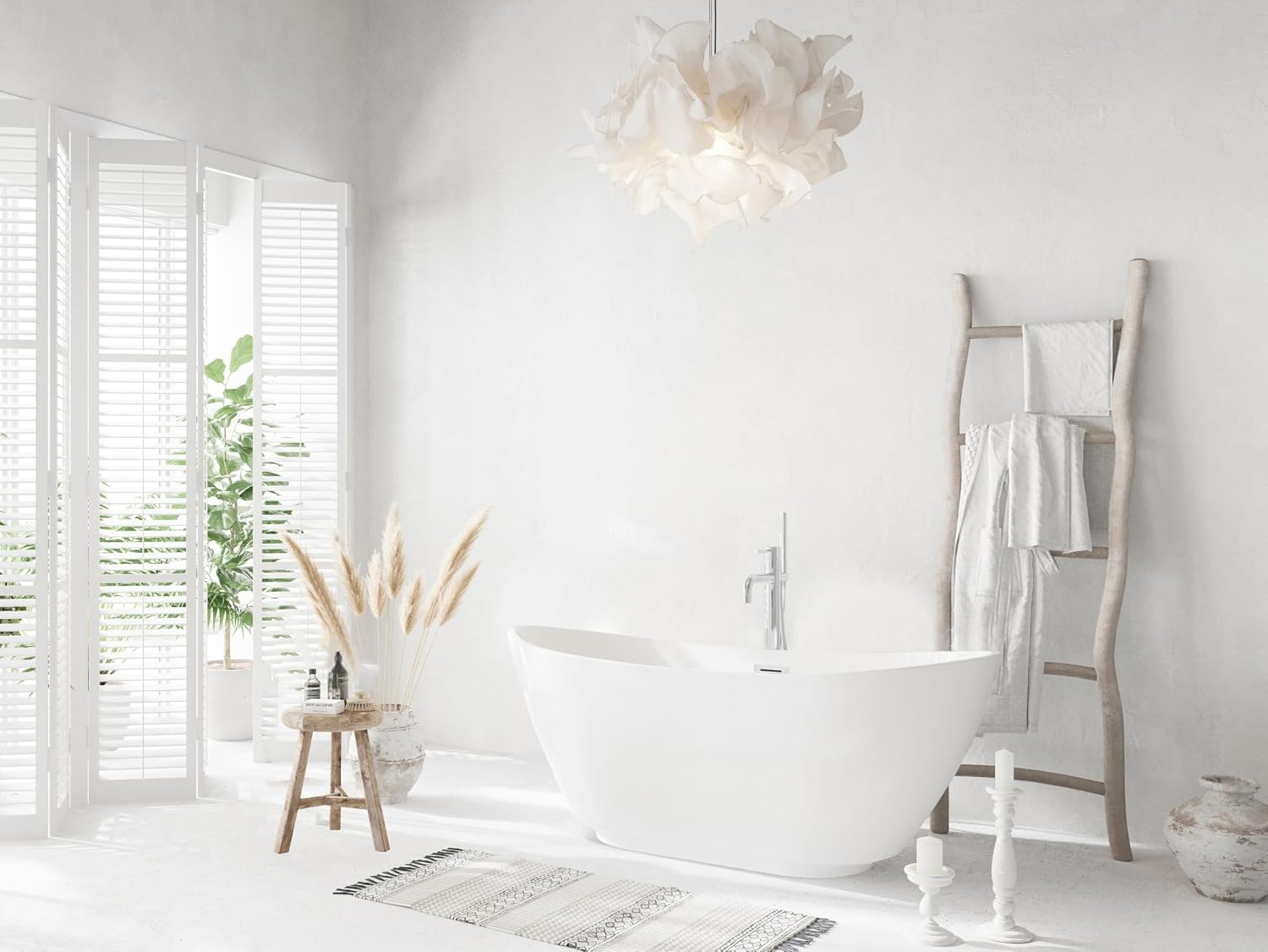 62' Bathtub, Iron and Nylon and Fiberglass, Glossy White