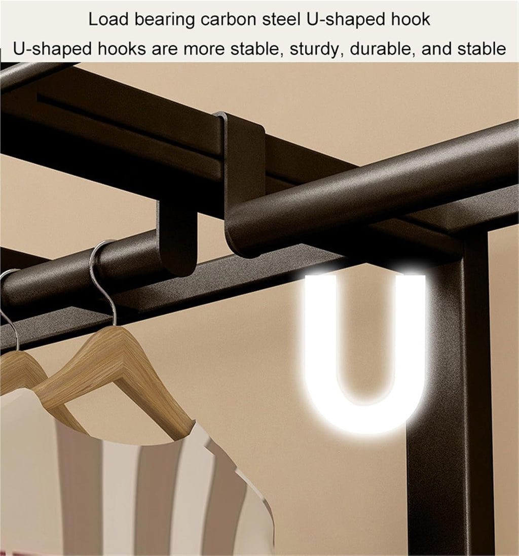 Folding Fabric Wardrobe With Metal Frame, Portable Wardrobes Closet Rack 1100lbs Heavy-Duty Foldable Garment Rack,For Bedroom, Dorm, Apartment, Space Saving Wardrobe(100CM)