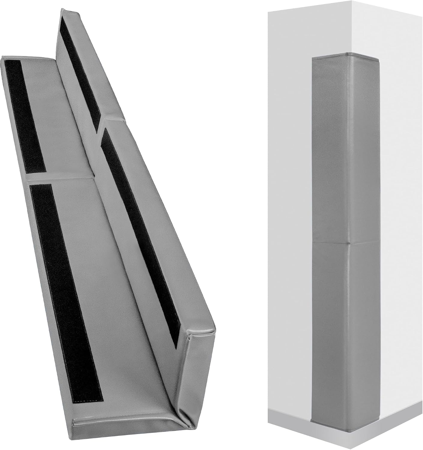 Wall Corner Guards & Edge Protector, Heavy Duty Wall Corner Protective Safety Padding, All-Weather 2 Sides Corner Pad for Gyms, Basketball Court, Playrooms, Garages,etc. (Gray, 5FT Tall 6in Sides)