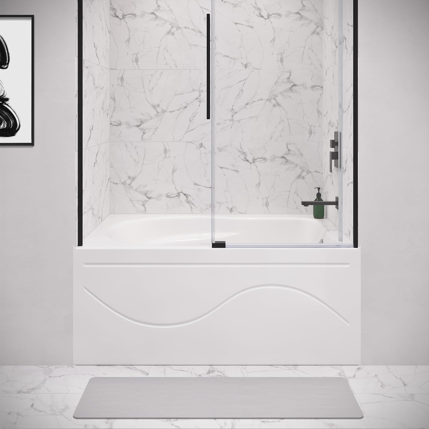 Dieppe 48'' x 32' Bathtub with Apron Right Hand Drain in White