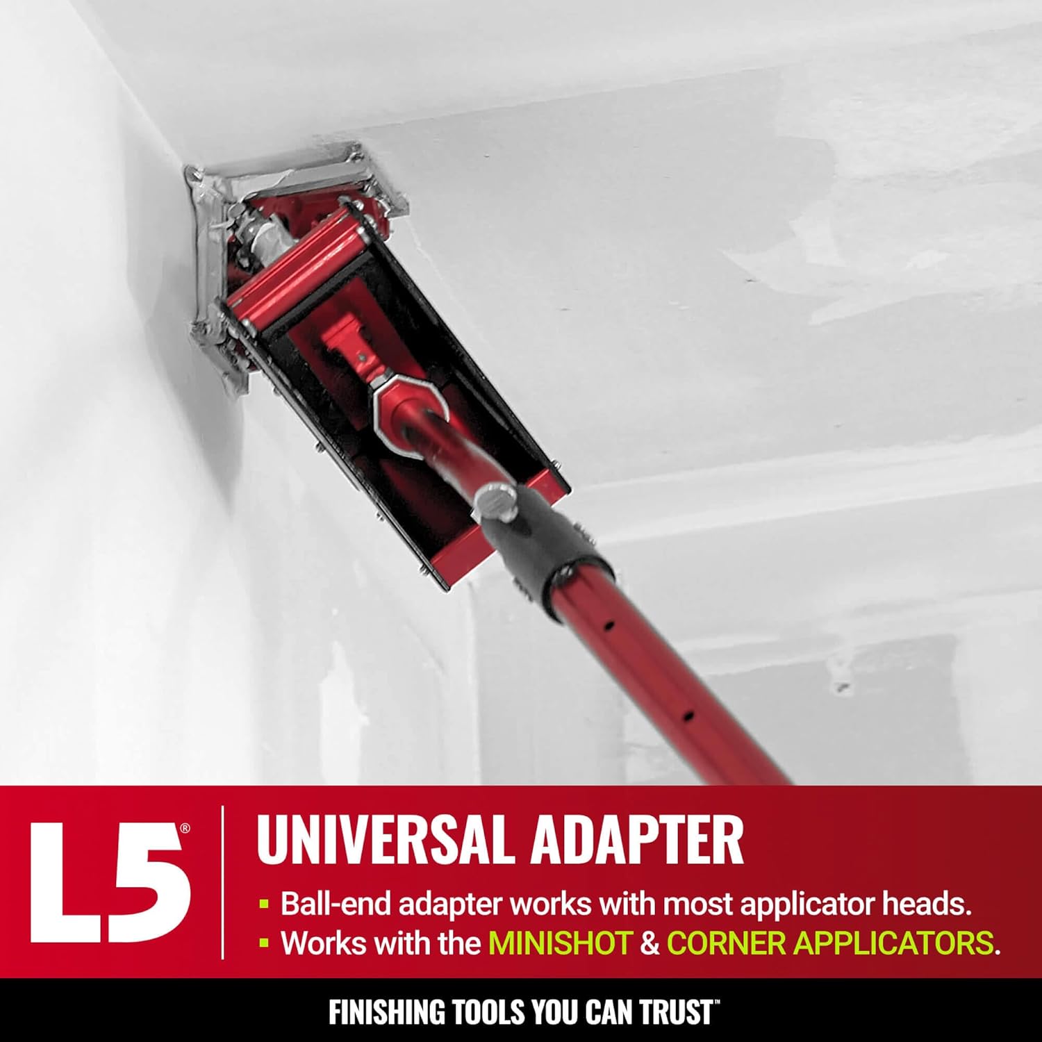 2.5-Inch Corner Finisher + Handle - LEVEL5 | Pro-Grade | Aluminum Finishing Tools | Drywall Sheetrock Mud Wallboard Plasterboard | 4-532