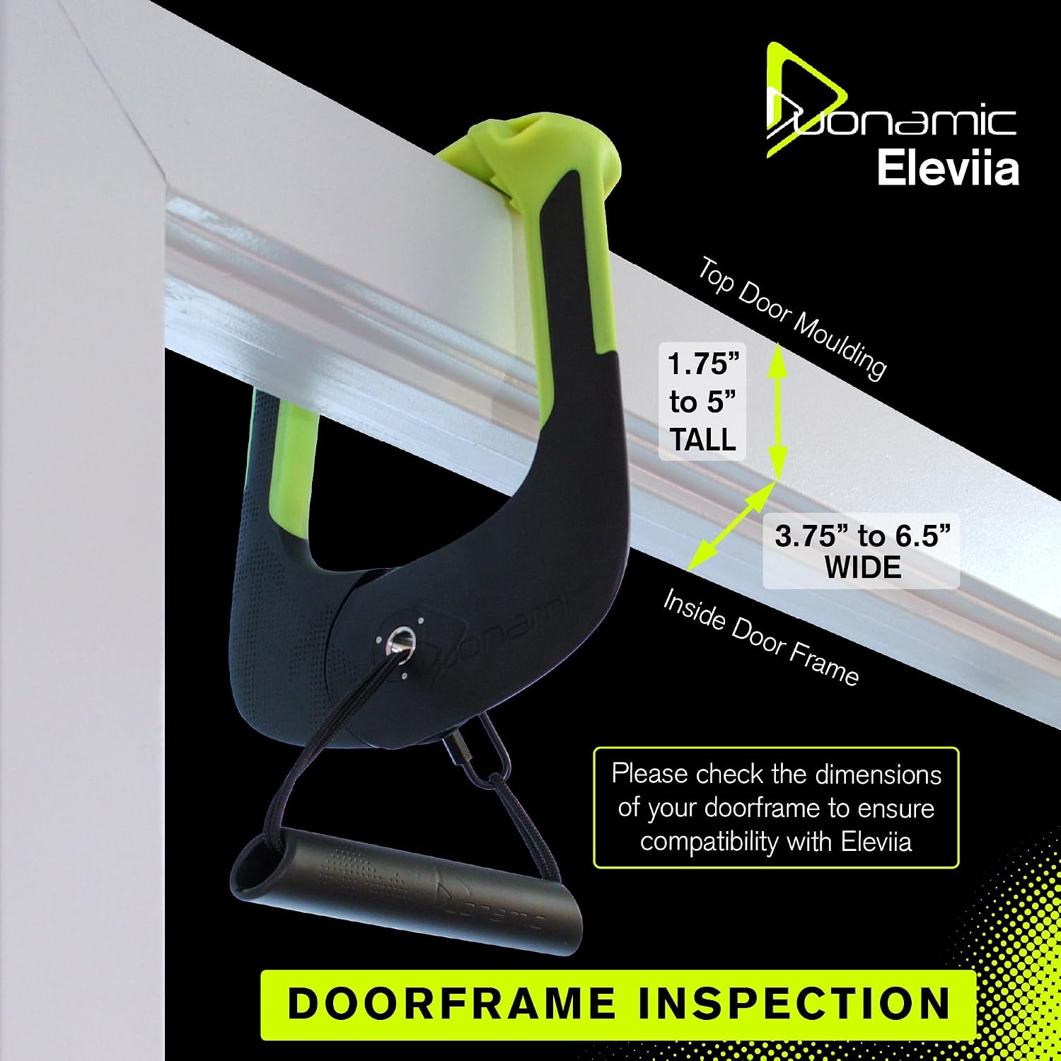 Duonamic Eleviia: Portable Doorway Pull-Up Bar – Lightweight, Travel-Ready, 250 lb Capacity