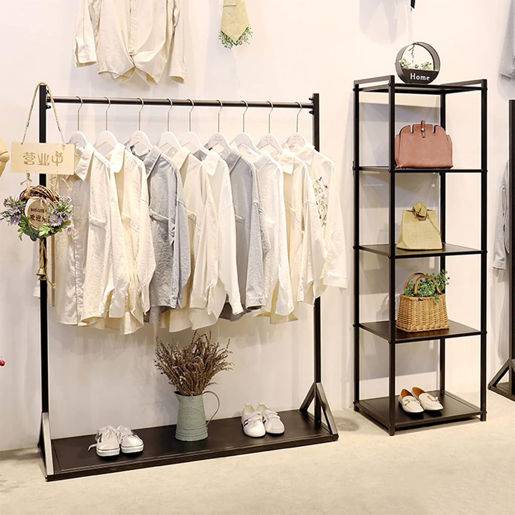 Garment Rack Clothing Rack with Shelves, Heavy Duty Metal Garment Rack for Hanging Clothes, Freestanding Coat Rack for Bedroom and Living Room, Industrial Pipe Clothe(Size:120x40x150CM) (10