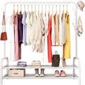 Drying Rack Clothing Foldable Small, White | Hanger Rack with Shelves, Heavy Duty, Windproof Hooks, Indoor Outdoor