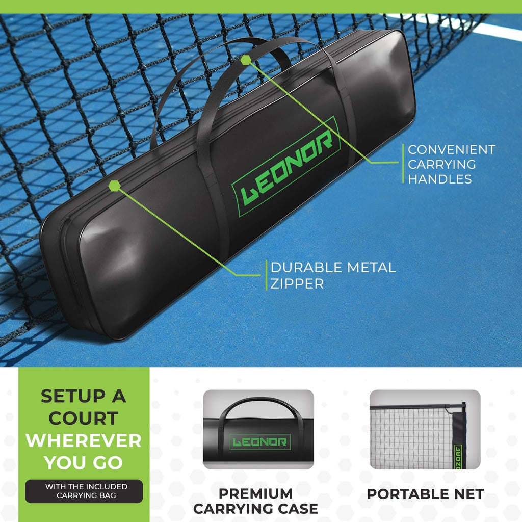6 in 1 - Multi Sport Net - Pickleball Net, Badminton Net, Tennis Net, Outdoor Volleyball Net for Backyard - Regulation Size 22ft & Half Court 11ft - Patented Portable Pickleball Net & Driveway Nets