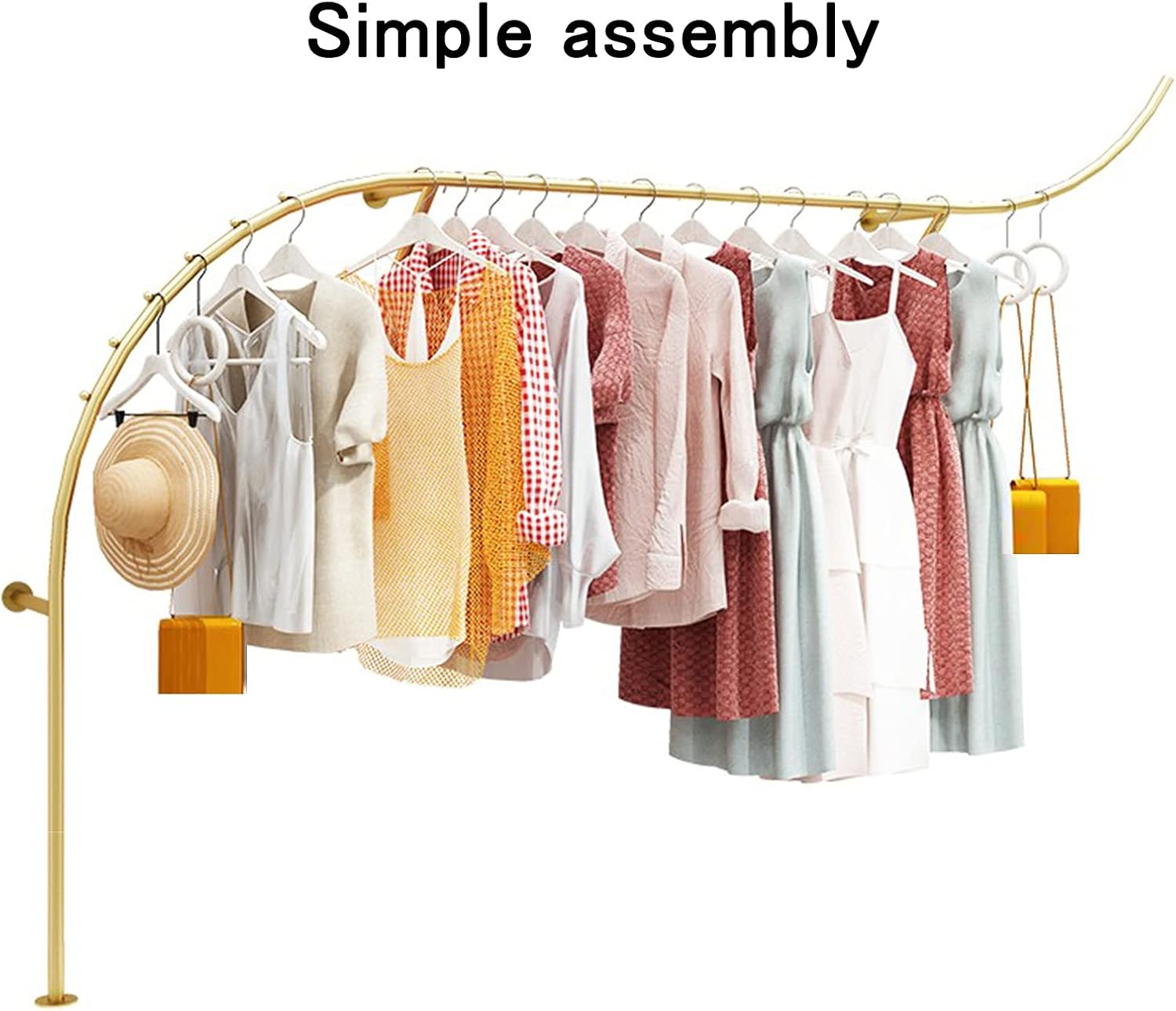 Industrial Pipe Wall Shelving System for Towel and Garment Racks,Creative Display Garment Racks in Boutique Clothing Stores,Modern Retail Clothing Rail garm(300cm