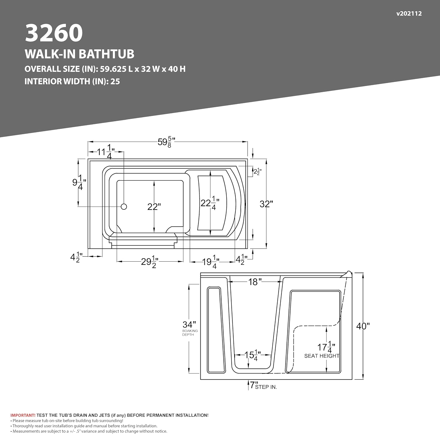 ANZZI Tubs Series Wide Opening Door Right Drain Quick Fill Walk-In Soaking Tub in Biscuit Finish 32 in. x 60 in. | AMZ3260RBS