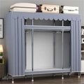 Portable Closets,Covered Clothing Racks For Hanging Clothes, Freestanding Portable Closet,Wardrobe Closet Heavy Duty Garment Rack,Extra Large Clothes Rack With Cover(Gray,165cm)