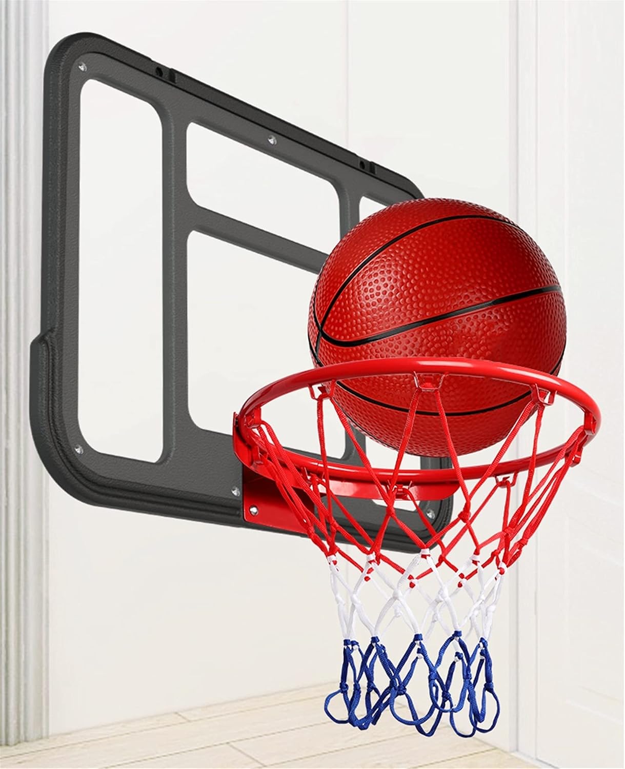 Mini Basketball Hoop Set for Kids Teens, Over The Door Wall Basketball Hoop, 2 Mini Basketballs and Net Hoops, Kids Gifts