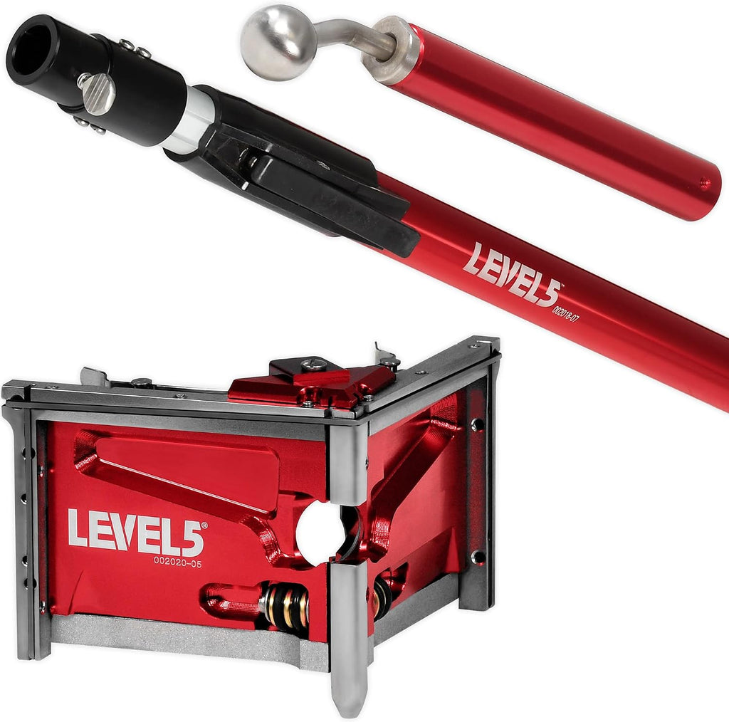 3.5-Inch Corner Finisher + Extendable Handle - LEVEL5 | Pro-Grade | Angle Head Tool | Drywall Gyprock Plasterboard Sheetrock | 4-538
