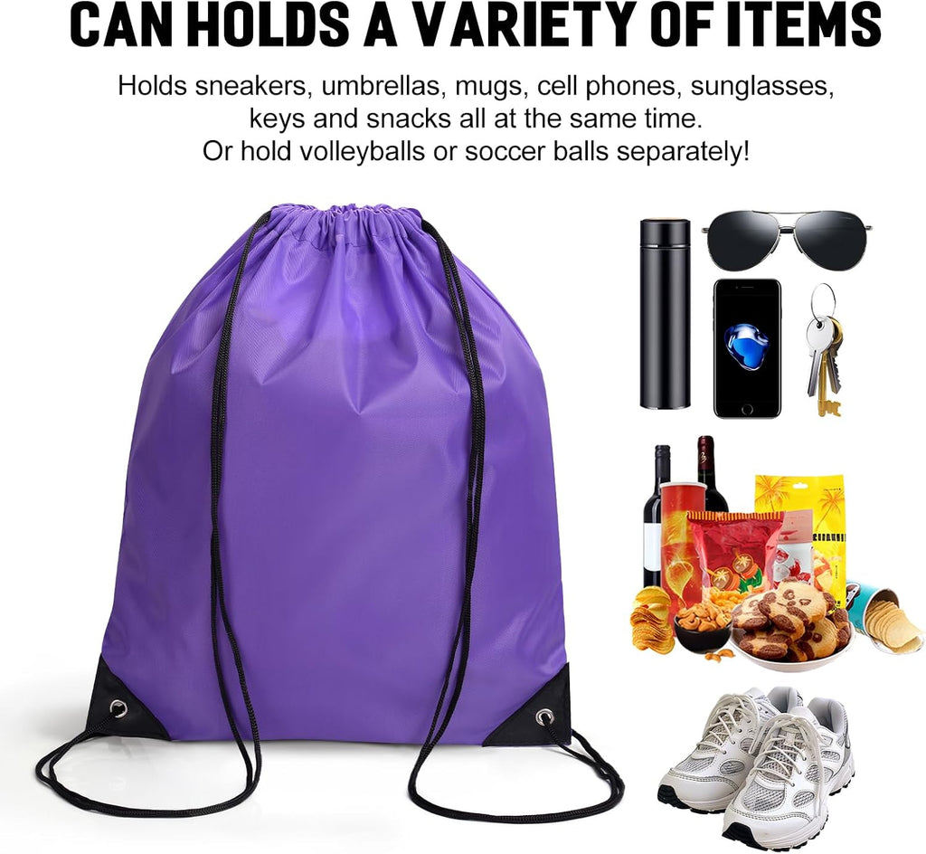 Fyore 100 Pack Custom Drawstring Backpacks, Personalized Drawstring Sports Bags with Your Logo Text for Gym Beach Climb Trips Party Events- 13.4x17Inch,12 Colors