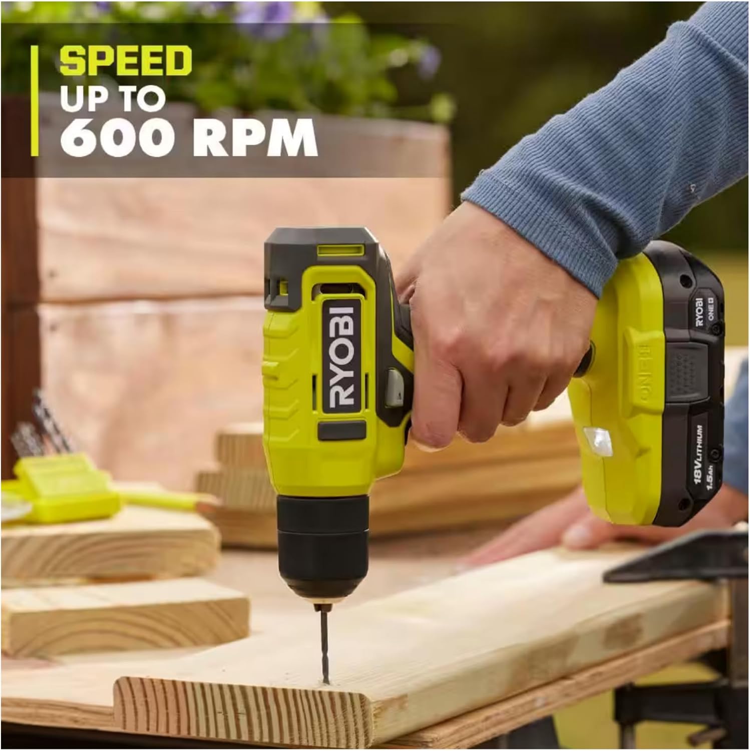 Ryobi ONE+ 18V Drill Kit with Battery, Charger, Bit Set & Bag