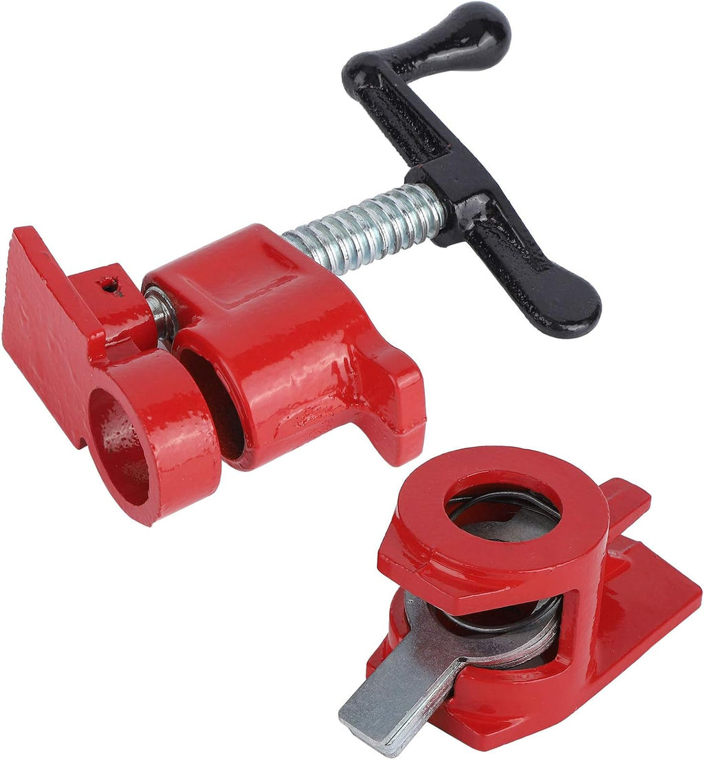4 Pack 3 4, 4Sets Quick Release Heavy Duty Wide Base Iron Wood Gluing Pipe Clamp Set Serre Joint a Tube Metal Woodworking Workbench Clamps Cast for Woodw with Unique
