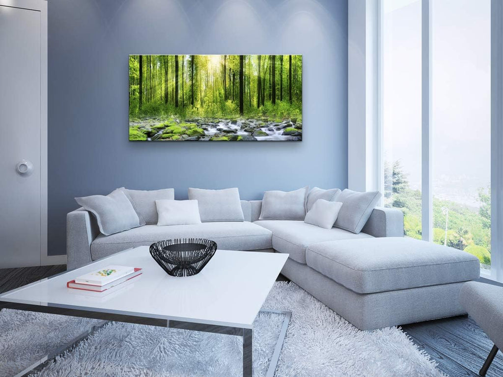 Canvas Wall Art for Bedroom Green Trees Landscape Sunshine Over Forest Photograph Printed Living Room Wall Decoration Large Mural Wall Art Print Artwork Natural Outdoor Pictures Size:30x58inch