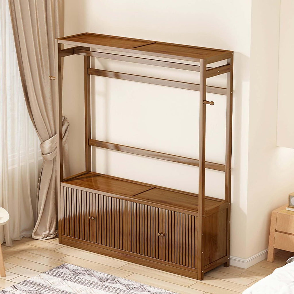 YSUEFIJO Clothes Rack for Hanging Clothes, Heavy Duty Rolling Garment Rack, Freestanding Wardrobe Closet Clothing Rack, Portable Clothes Organizer, for Bedroom, Living Room