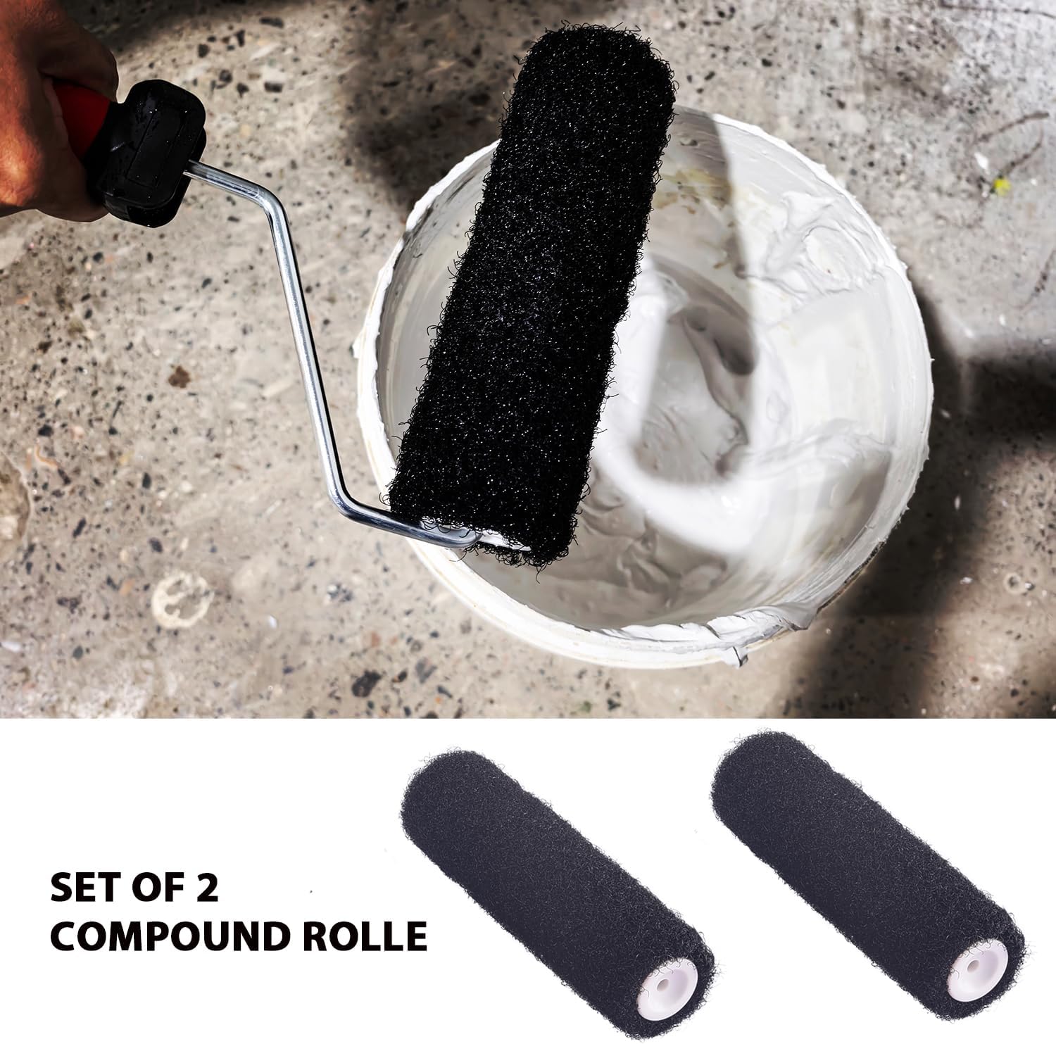 Drywall Tools Skimming Blade with 9 inch Compound Roller - 10', 14', 24'& 32' 40' Blades with 2 Pack 0.3 mm Blades,Taping Knife, Arc Scraper, Construction Tools