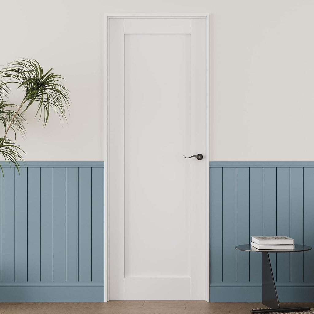 18'' x 80'' French Interior Door for French/Pocket Doors, Solid Core Interior Door for Bedroom/Closet/Pantry, w/o Hardware Kit, Prehung Jamb or Borehole, White
