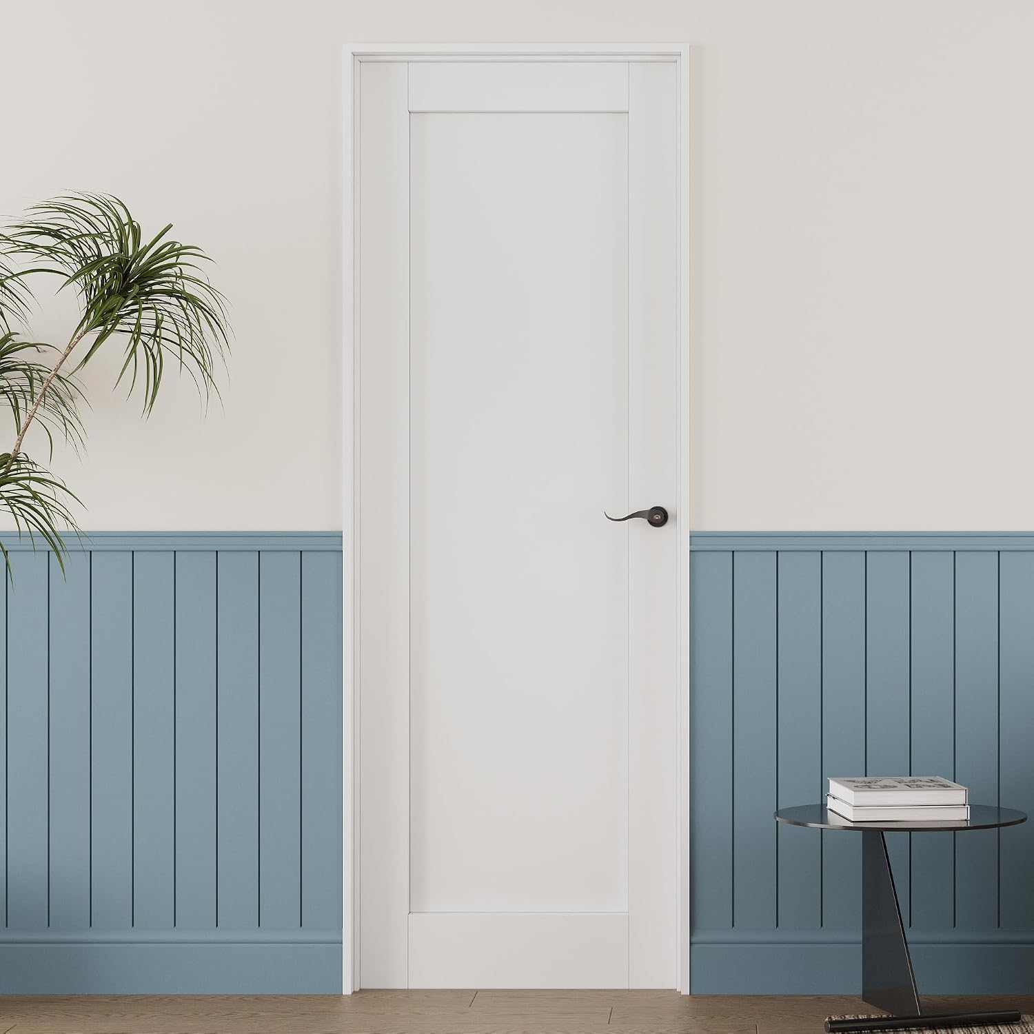 28'' x 80'' French Interior Door for French/Pocket Doors, Solid Core Interior Door for Bedroom/Closet/Pantry, w/o Hardware Kit, Prehung Jamb or Borehole, White