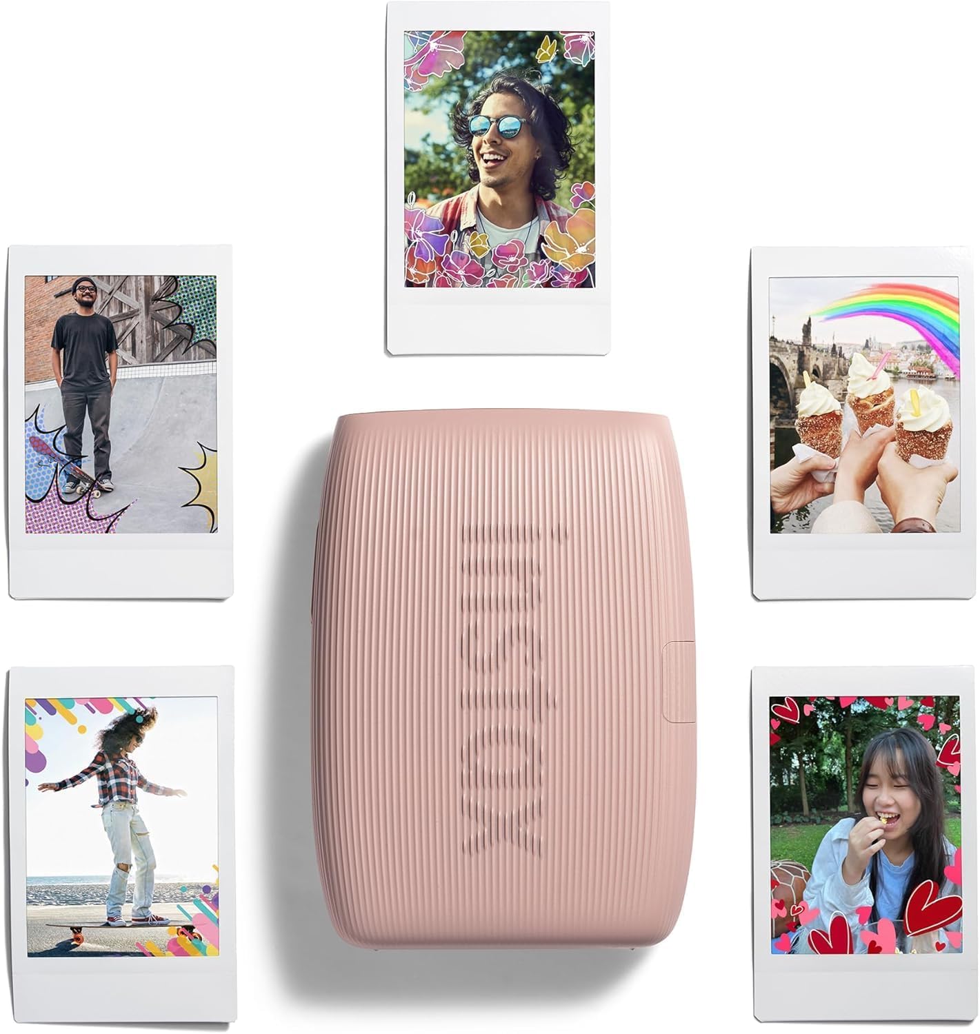 Fujifilm INSTAX Mini Link 3 Smartphone Printer with INSTAX Mini Instant Film and Sunshine Microfiber Cleaning Cloth... (6 Twin Pack (120 Sheets), Rose Pink)