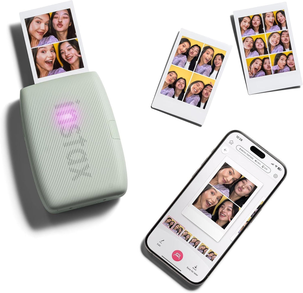 Fujifilm Instax Mini Link 3 Smartphone Printer with Instax Mini Films and Free Bonus Microfiber Cleaning Cloth... (Sage Green, 4 x Twin Pack (80 Sheets))