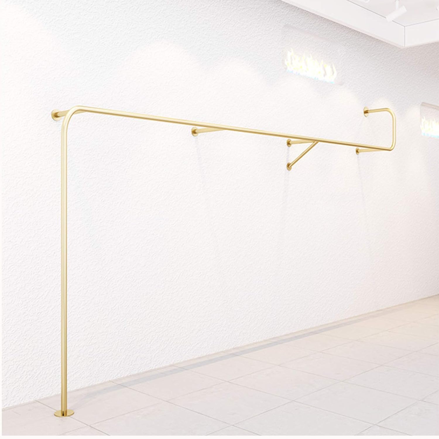Iron Metal Clothing Store Wall Mounted Display Racks Racks Silver,Men's Women's Children's Retail Commercial Clothing Hanging Rod Garment Rack Ceiling Hange(B-250Cm