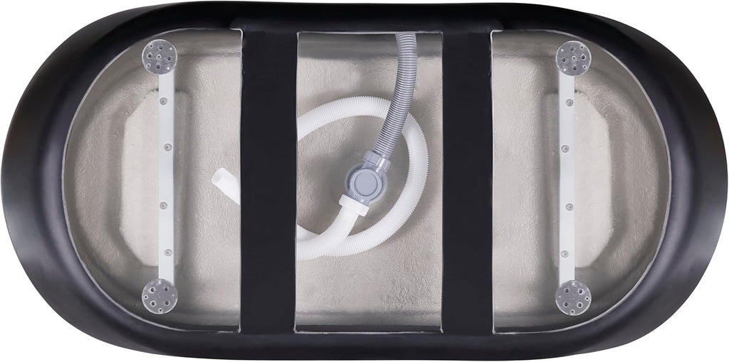 59' 100% Acrylic Freestanding Bathtub??Contemporary Soaking Tub??White Inside Black Outside
