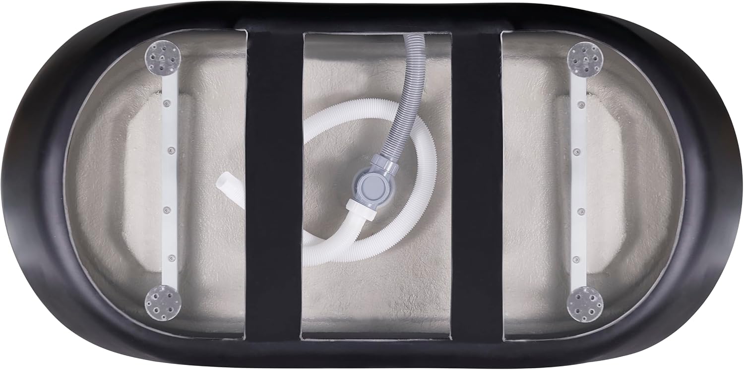 59' 100% Acrylic Freestanding Bathtub??Contemporary Soaking Tub??White Inside Black Outside