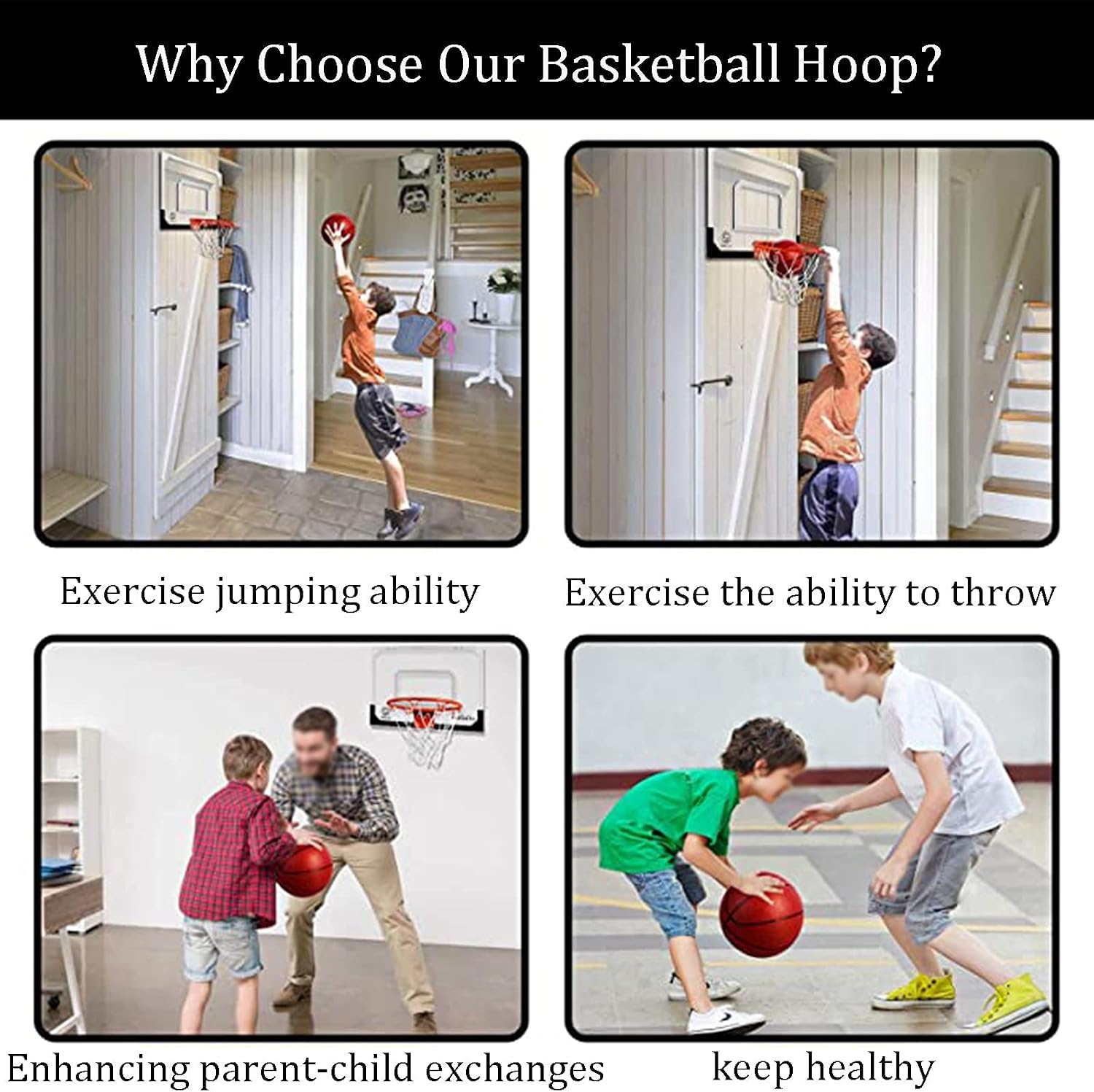 Basketball Rim Indoor Mini Basketball Hoop Set, Funny Adult Kids Basketball Board, Height Can Be Adjusted at Will (Color : Package 2)