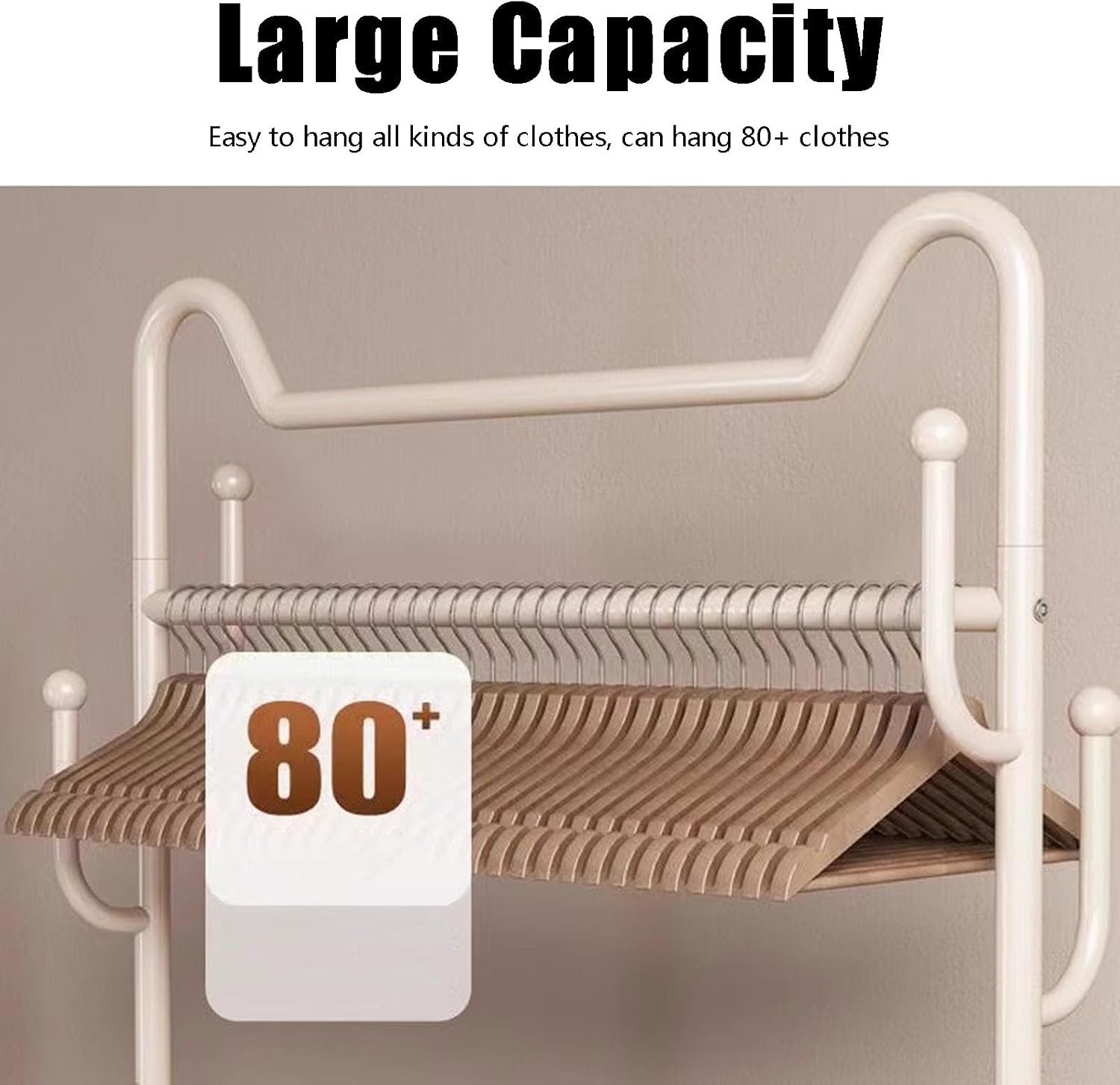 Cat Styling Clothing Rack, Coat Rack with Wheels Rolling Clothes Rack with Storage Basket Coat Rack Stand Modern Garment Rack for Bedroom Boutiques Heavy Duty Coat Hanger Rack