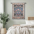 ORIMONY William Morris Strawberry Thief Tapestry - Vintage Floral Bird Art, Medieval Jacquard Woven Tapestry Wall Hanging for Living Room & Bedroom Size 27'x35' (Blue)