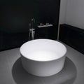 49' Freestanding Bathtub, Modern Soaking Stand Alone Tub Solid Surface Resin Stone Bathtub with Pop Up Drain and Overflow, Matte White 311MW1250