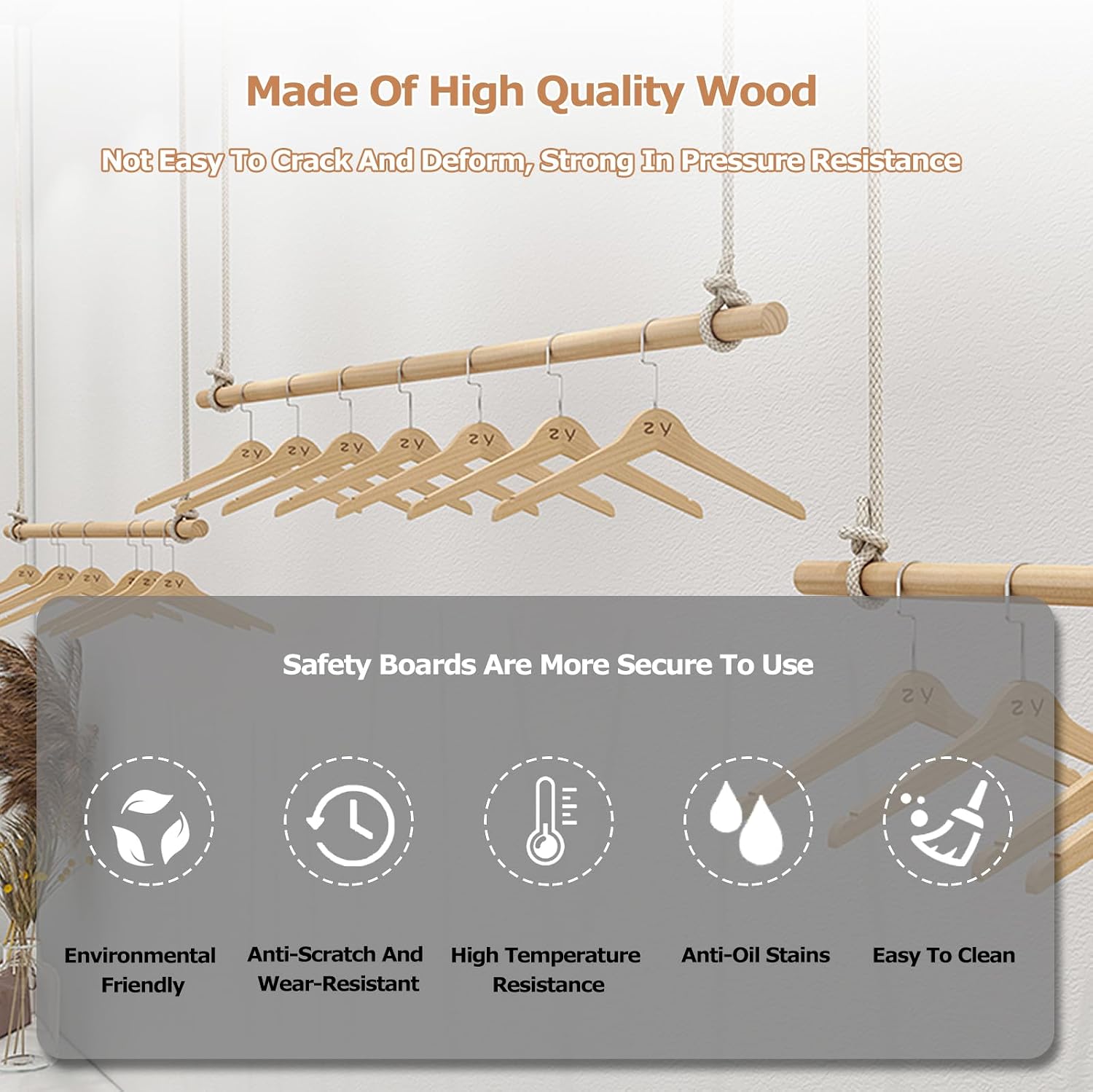 Clothes Rack Wall Mounted Clothes Rail,Space-Saving Heavy Duty Industrial Pipe Clothes Bar Rack,Rustic Hanging Garment Rack for Bedroom,Living Room,Laundry (4pcs-150cm