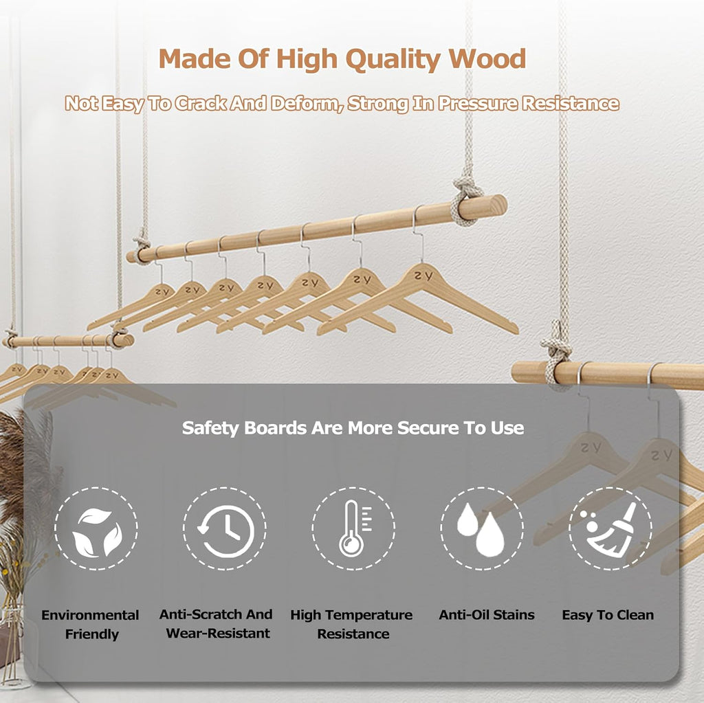 Clothes Rack Wall Mounted Clothes Rail,Space-Saving Heavy Duty Industrial Pipe Clothes Bar Rack,Rustic Hanging Garment Rack for Bedroom,Living Room,Laundry (4pcs-100cm