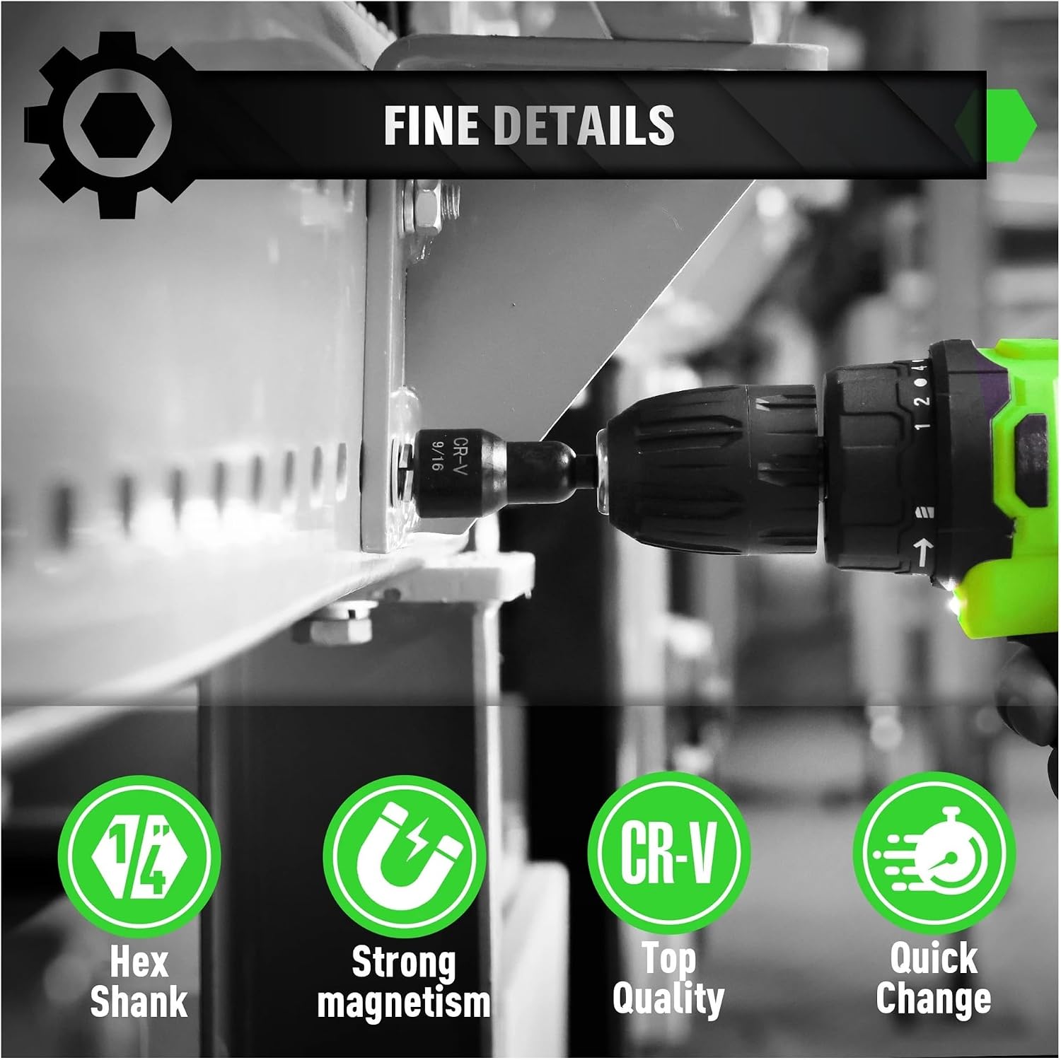 55Pcs Magnetic Nut Driver Set, 1/4' Hex Shank, Impact Socket Adapters, Snappy Driver Bits, Drill Bit Extension