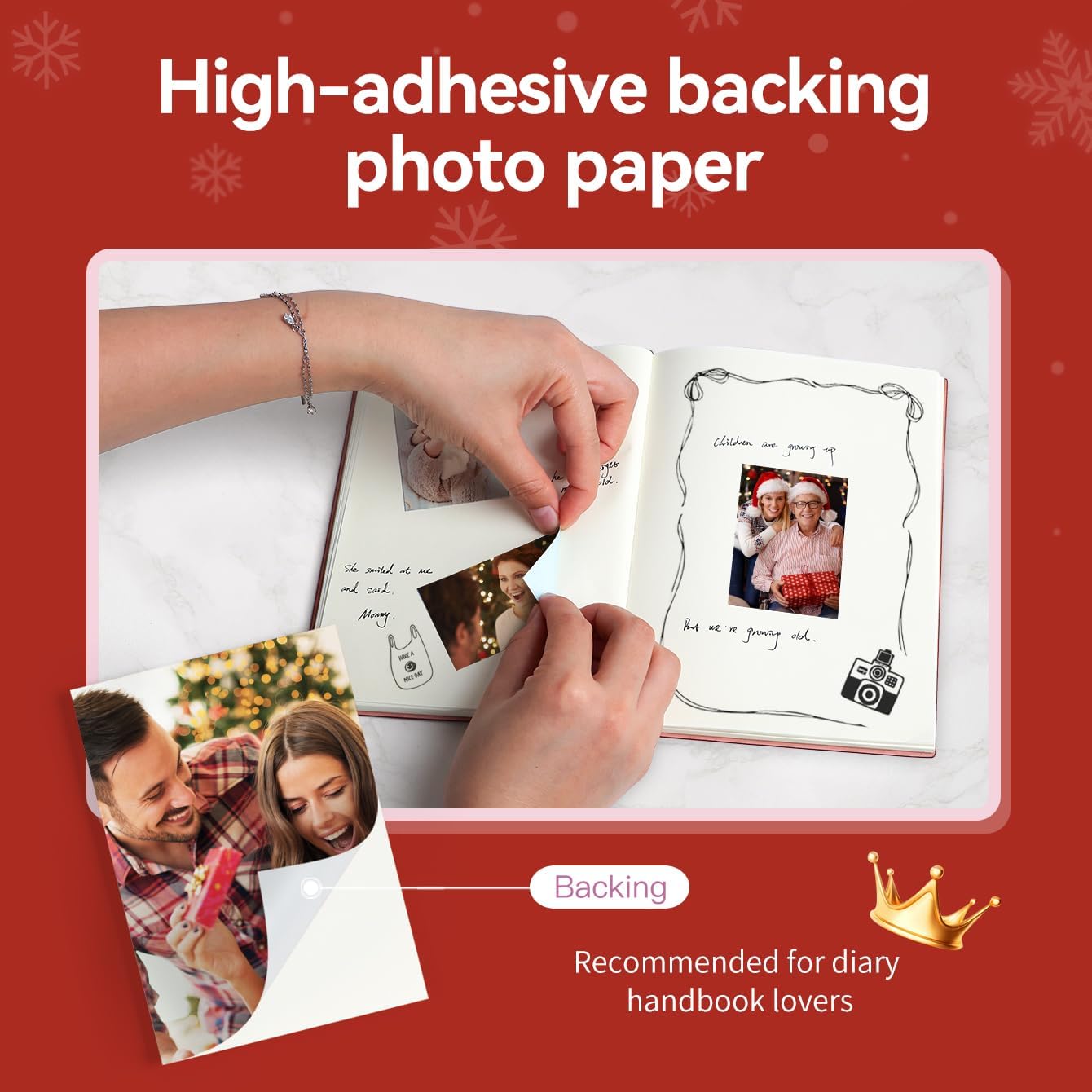 HPRT MT53 Mini Photo Printer with 50 Sheets Adhesive Paper, 2x3 Instant Portable Color Printer, Compatible with iOS & Android, Bluetooth Small Printer for Smartphones & iPhone