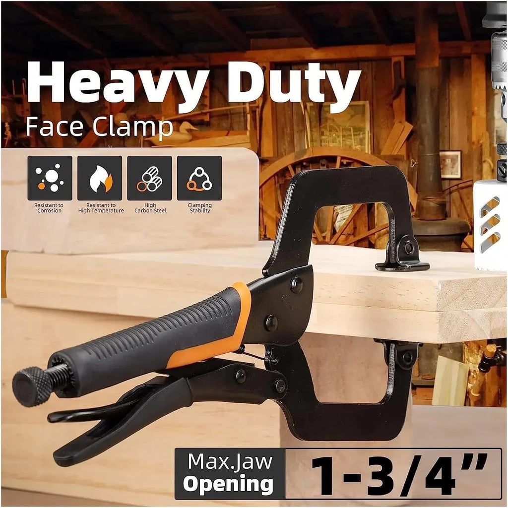 C clamp, 6' C Clamp 3PCS Metal Face Locking Plier with Flat Swivel Pads