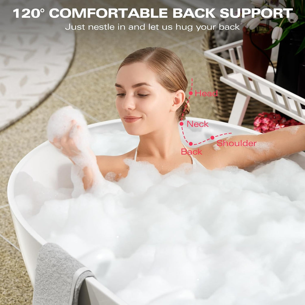 Immerse Yourself in Unmatched Luxury with Our Handcrafted Solid Surface Freestanding Bathtub - Perfect for Relaxation and Rejuvenation 22S03-59-2
