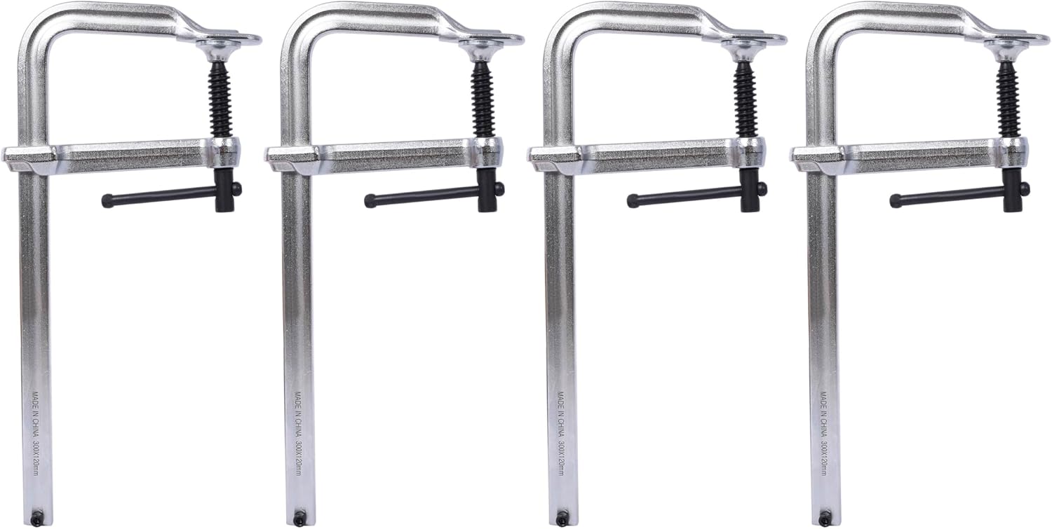 55-Inch Wood Workbench - Wooden Workbench for Garage Workshop and Home Throat for Enhanced Workshop Experience, Versatile & Spacious with Bar Clamps Set 12 inch x 4-3/4 inch Throat,Pack of 4