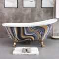 54' Edeyeu Freestanding Bathtub - Solid Surface Soaking Tub with Clawfoot Design, Luxury Free Standing Bathtub for Spa Bathroom, Extra Deep Soaker Tub, A