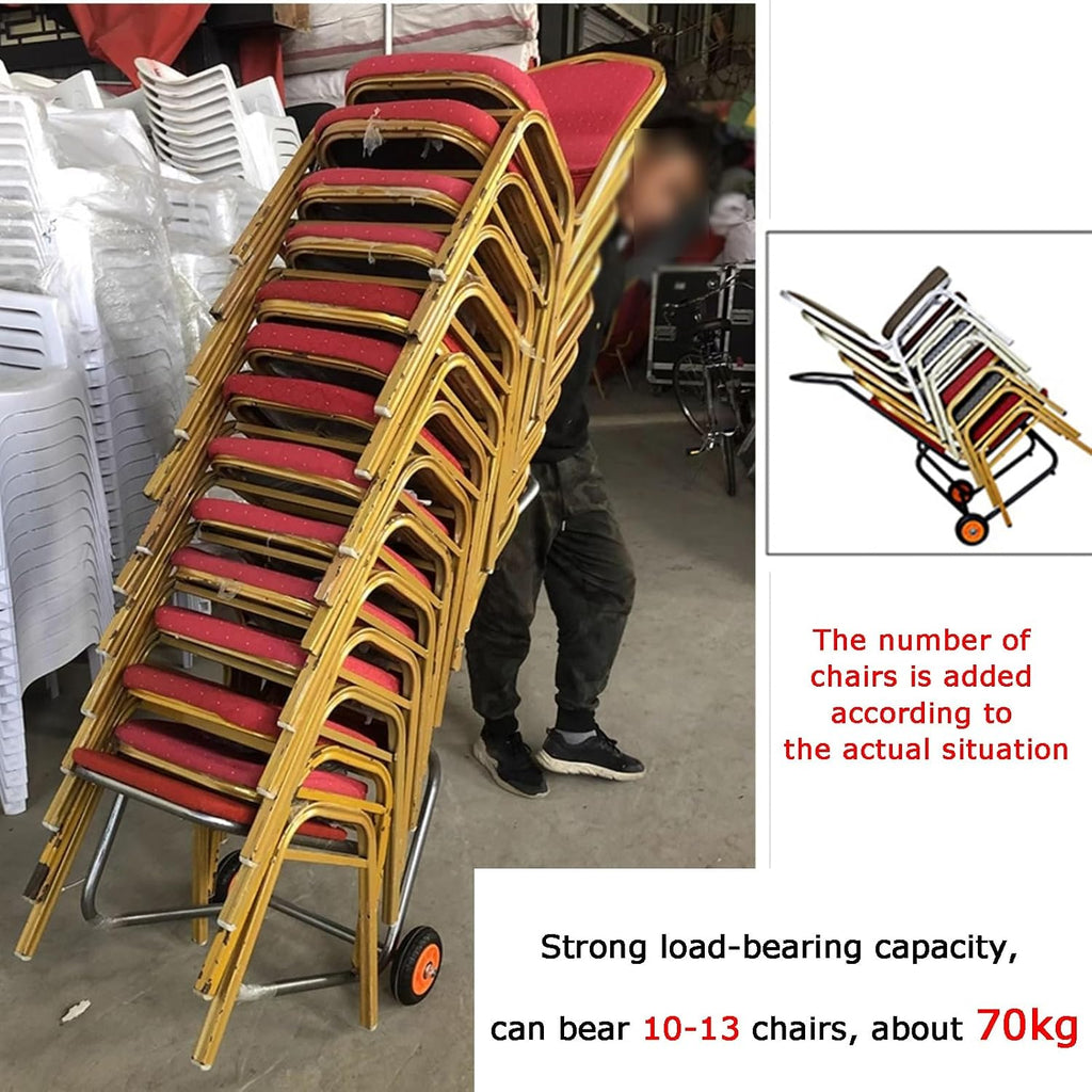 Heavy Duty Stacking Chair Dolly - Durable Push Cart for Effortless Transport of Chairs at Parties, Banquets, Events & Gatherings - Perfect for Event Planners & Caterers