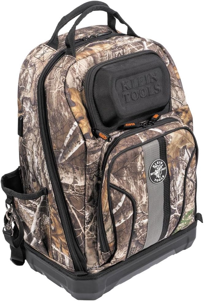 Klein Tools Tradesman Pro XL 40-Pocket Camo Tool Backpack and 6-Piece Ratcheting Impact Rated Hollow Magnetic Nut Driver Set