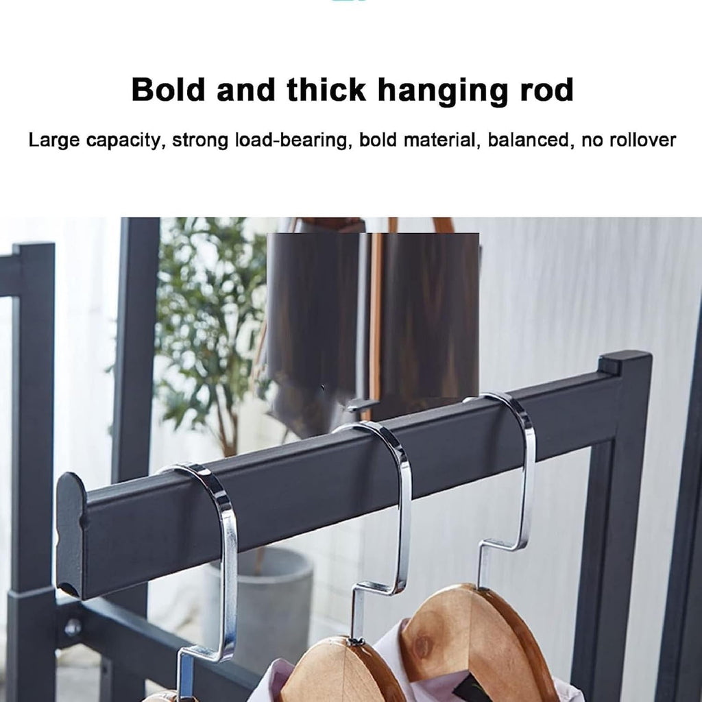 Floor Standing Metal Garment Rack with Adjustable Lifting Hanging Clothes Racks Heavy Duty Black 6 Way Rack for Retail Display Clothes Shelves Gold Color