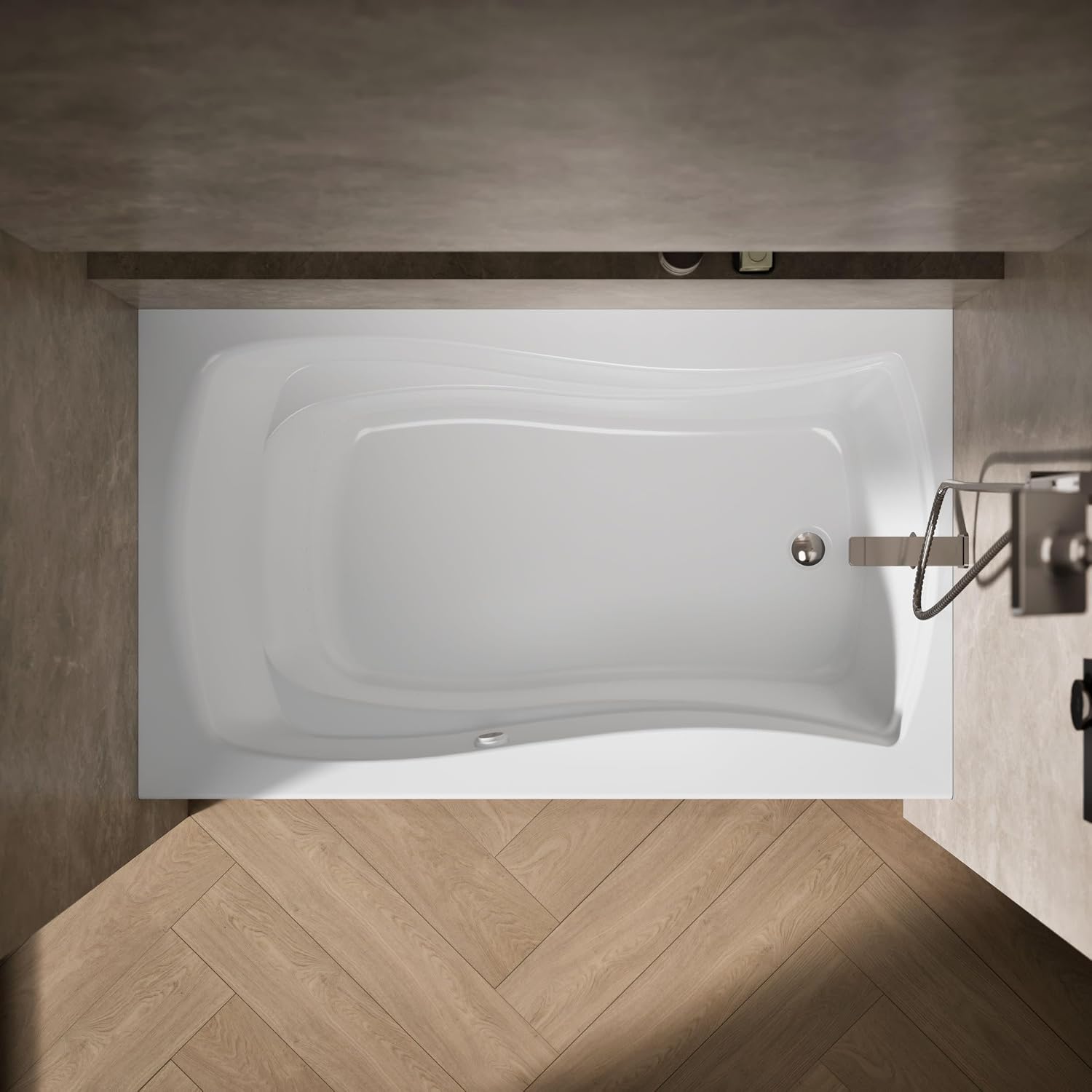KOHLER K-1239-GHRA 60' X 36' Integral Apron Heated Bubblemassage™ Air Bath With Right-Hand Drain