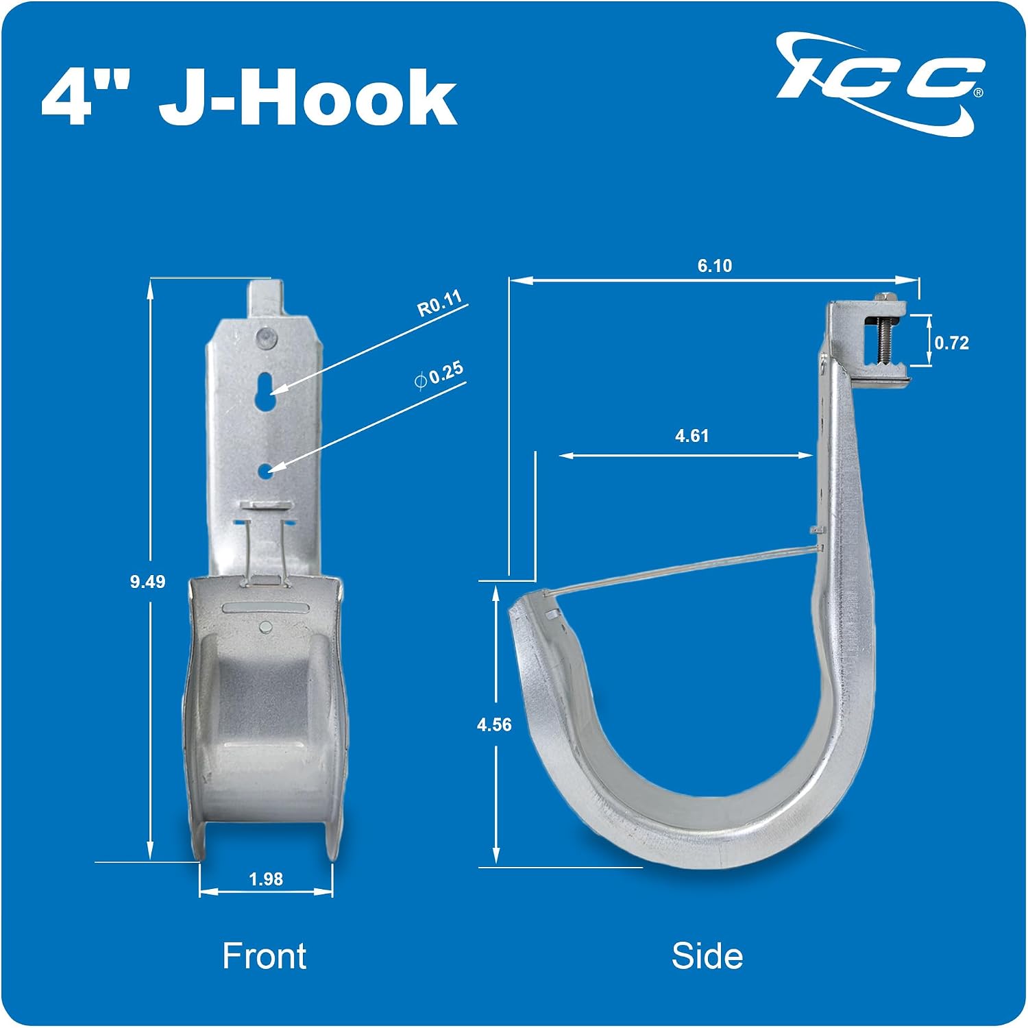 ICC J-Hook in 25 Pack (Beam Clamp, 4 in)