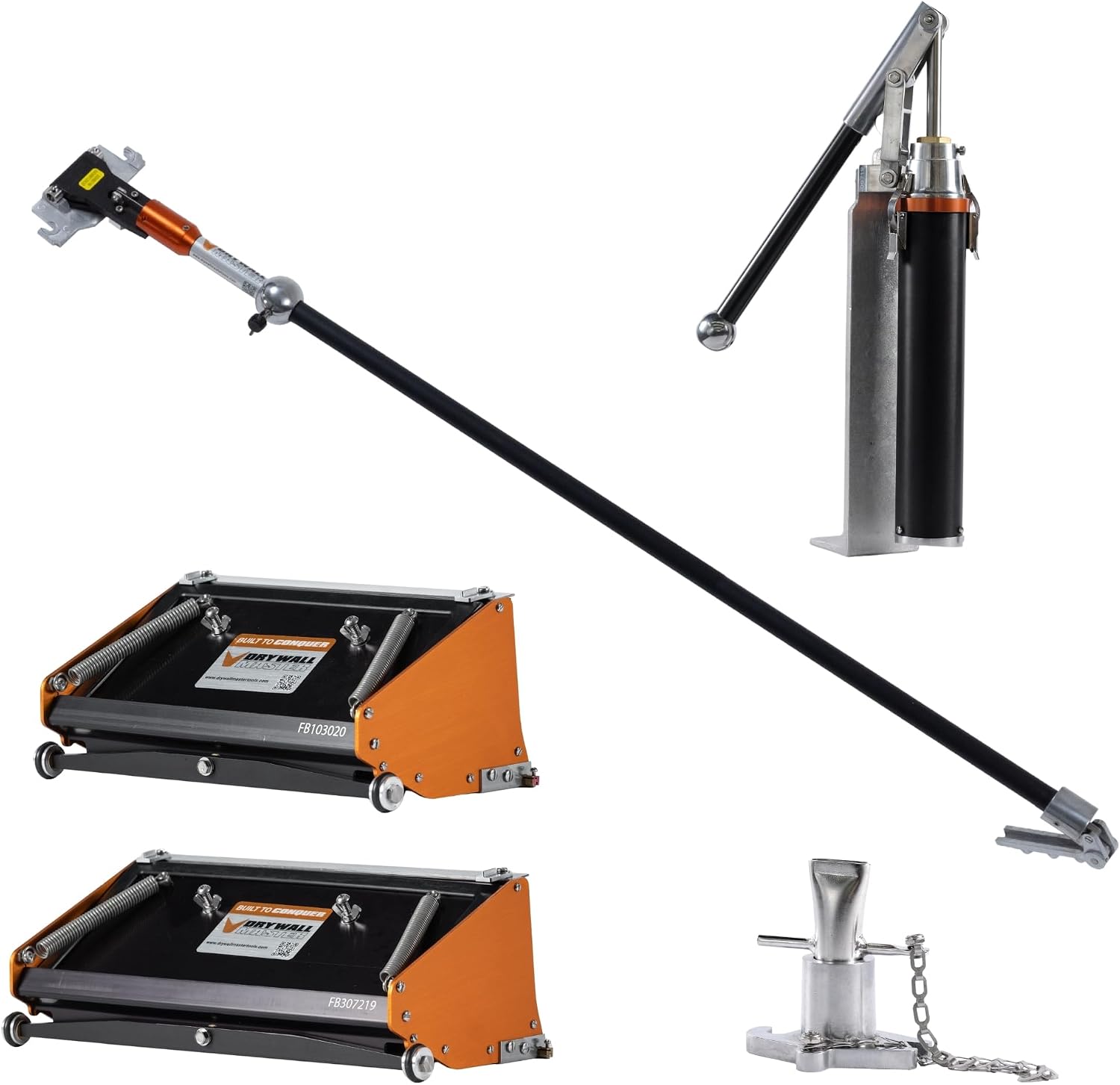 10' & 12' High Capacity Flat Box Set with Pump, Filler, and 42' 180 Sure-Stop Handle | Drywall Master – Professional Drywall Finishing Tools - Chicago Family Company