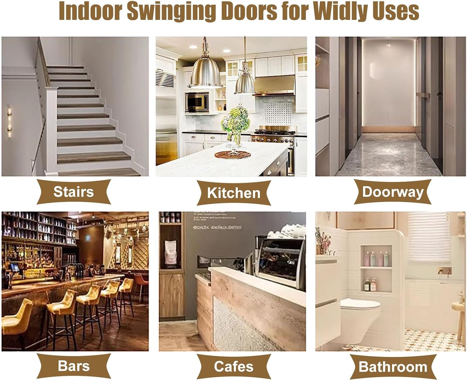 Retro Cafe Interior Swing Door, 2 Way Swing & Self Closing, 36' High Swinging Saloon Doors, Solid Wood Louvered Door Partition Gate with Metal Hinges(Gray,W75cm(29 1/2'))