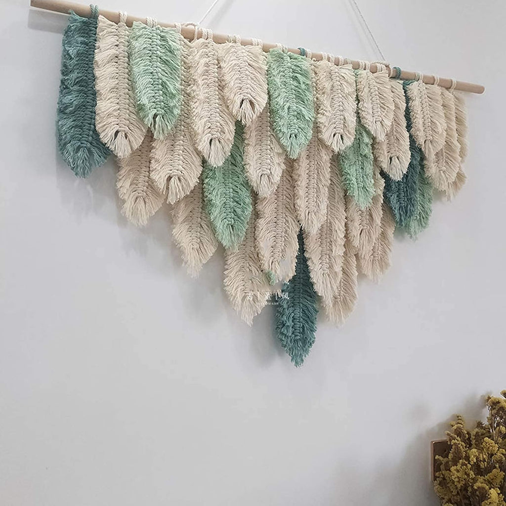 Macrame Wall Hanging Bohemian Macrame Tapestry Wall Hangings Decor,Handmade Cotton Cord Woven Tapestries Art Home Decor for Wedding Apartment Dorm (H80x55cm)