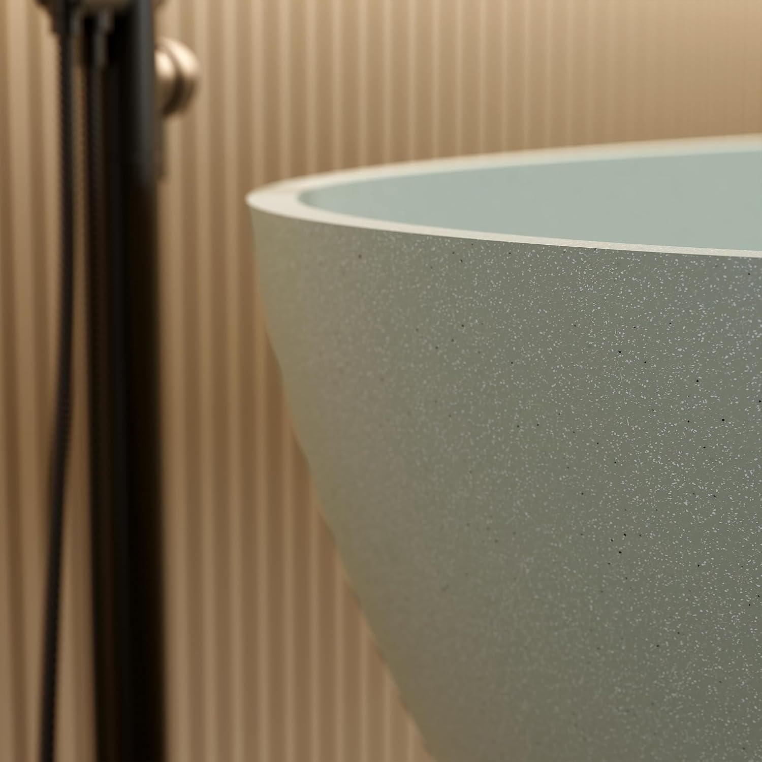 59'' Freestanding Bathtub Resin Stone Soaking Bathtub Solid Tubs with Overflow and Pop up Drain