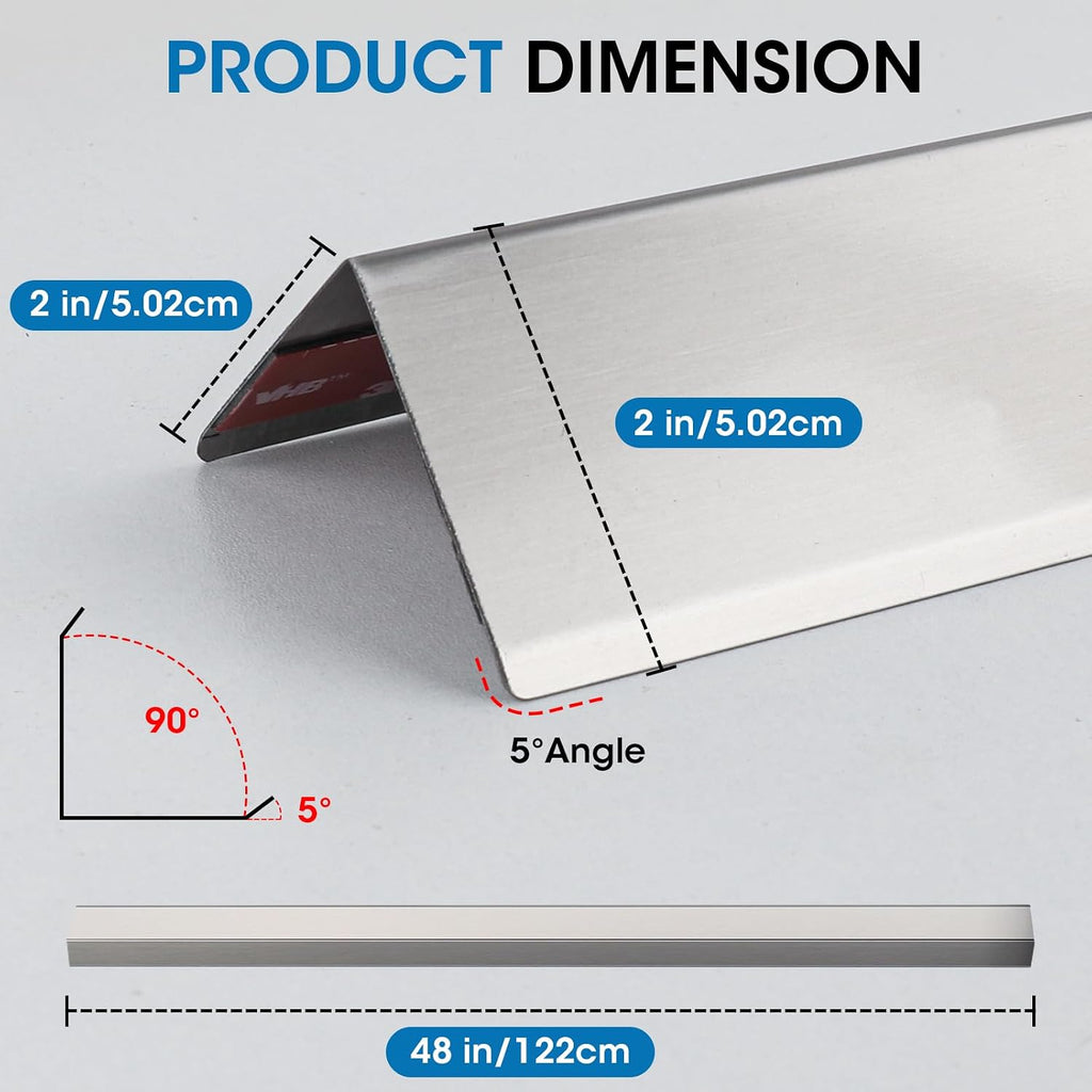 Stainless Steel Wall Corner Guards, 2 x 2 x 96 inches (Silver 10 Pcs). Made of 304 Steel, These 90-Degree Angle Metal Corner Protectors are Designed for Wall Protection and Decoration（10Pcs 2*2*96 ）