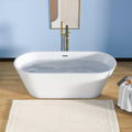 Lordear Freestanding Tub Soaking 67 Inch High Back Acrylic Stand Alone Bath Tub for Bathroom with Overflow and Drain #LTUB7109-67-C